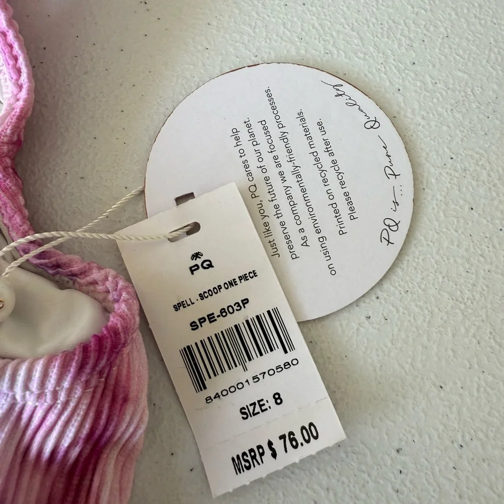 PQ Girls Size 8 Swim Spell Scoop One Piece Pink NWT MSRP $76